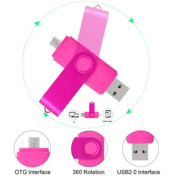 Custom Multifunktsionaalne USB Flash Drive 2.0 otg pendrive 64gb kkel usb флэш-накопител stick 16gb, 32gb 4g 8gb Pen Drive telefon