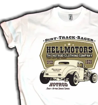 Dirt Track Vintage Hot Rod Herren Retro Race Vana Kooli Garaaž Usa Auto V8 2019 Uus Mood Lühikesed Varrukad Kujundada Oma T-Särk