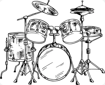 Drum set seina decal, muusika instrumendi decal, custom drum set vinüül kleebis, poiste magamistuba decor, bänd, muusika seinamaaling