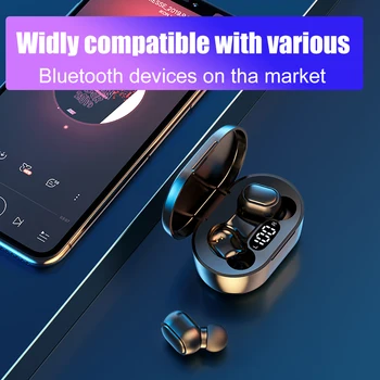 E7S 5.0 Bluetooth kõrvaklapid Wireless Touch Control Bass Kõrvaklapid Stereo Veekindel Earbuds Mikrofoniga kõik nutitelefonid