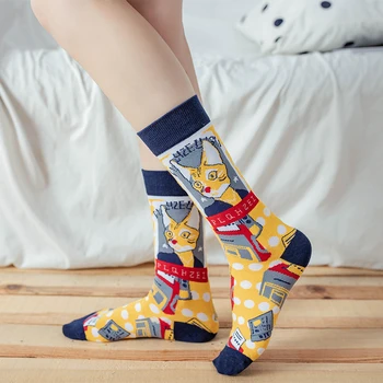 Elegantne Sfinks Kass Tüdrukud Sockings Puuvillane Mugav Punane Mahjong Harajuku Lady Pehme Armas Naljakas Briti Stiilis Mood Naiste Sokid