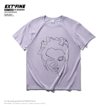 ExtFine Stick Joonis Graafiline Mehed Tshirt Casaul Clssic Meeste T-Särk, Hip-Hop Streetwear Paar Top Tees 2021 Suvel Uus T-särk