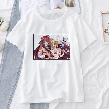 Fairy Tail T-Särk, Naiste, Meeste Mood Janpan Anime Naine Tshirts Graafiline Print Streetwear Suvel Valge T-särgid Harajuku Tops