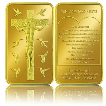 Festival Sovenir Kingitused 24k Gold Pinnatud Kuld Baar 999.9 Gold Foil Metallist Baarid Jeesus Mälestus Kunsti Ornament Väärt Kogumine