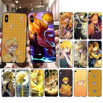 FHNBLJ Demon Slayer Kimetsu No Yaiba Agatsuma Zenitsu Telefon Case for iPhone 11 12 pro XS MAX 8 7 6 6S Pluss X 5S SE 2020 XR kate