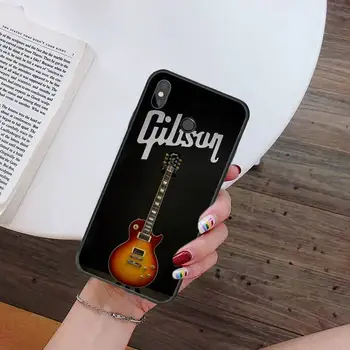 Gibson Guitar retro music black Telefoni Puhul Xiaomi Redmi 7 9t 9se k20 mi8 max3 lite 9 lisa 8 9s 10 pro Shell Kate Funda