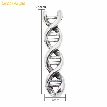 GraceAngie 30pcs/palju Loomingulist DNA Bioloogia Double Helix Kuju Võlusid Käsitsi valmistatud Tsingi Sulamist DIY Kaelakee Ripats Ehted Naistele