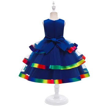HETISO Valge Baby Girl Kleit Rainbow Kihiline Laste Riided Puuvillane Varrukateta Suvine kleit 5 6 8 10 Aastat