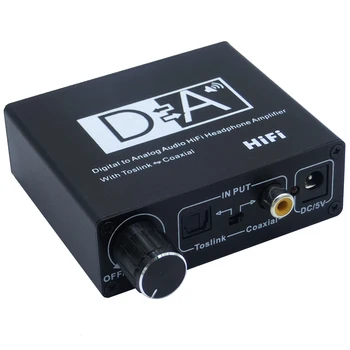 Hifi DAC Amp Digitaal-Analoog Audio Converter RCA-3,5 mm Kõrvaklappide Võimendi Toslink Optiline Koaksiaal Väljund
