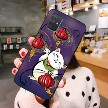 HPCHCJHM Jaapani armas õnnelik kass kawaii Cover Must Pehme Telefoni Puhul Samsungi A10 A20 A30 A40 A50 A70 A80 A71 A51 A6 A8 2018