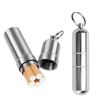 Hõbe Alumiinium Sigaret Kasti Veekindel Cigarete Juhul Pill Hambaork Kapsel Omanikule Võtmehoidja Mens Kingitus