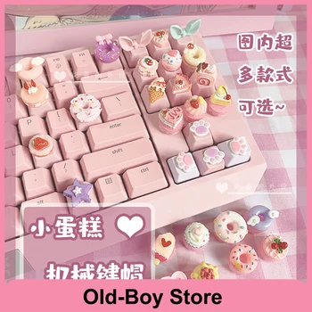 Isikliku keycaps Keycap kohandatud teenetemärgi PBT roosa armas kook kassi küünis ilus tüdruk anime läbipaistev kristall diy keycap