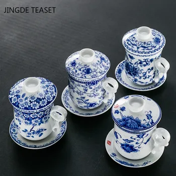 Jingdezhen Retro Keraamika Tee Tass Filter Leibkonna Tee Infuser Office Vee Tassi Kingitused Travel Tee Set Drinkware Tarvikud