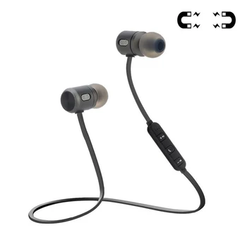 Juhtmeta Kõrvaklapid Kaelus Magnet Sport Bluetooth-ühilduvad Kõrvaklapid Stereo Earbuds Metal Kõrvaklapid Koos Mikrofoniga