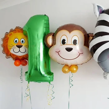 Jungle Safari Õhupalli Komplekti 1. ja 2. Sünnipäeva Teenetemärkide Baby Shower Pool Džungel Ja Sündmused Koju Asjade Sünnipäeva Ballon