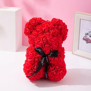 Karu tõusis teddy lill, roos karu DIY ystävänpäivä kingitus praegu annab ta oma sõbranna