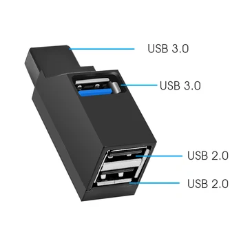 Kebidu, Universaalne, Mini 3 liidest, USB Hub 3.0 Splitter 480Mbps kiire andmeedastuse Splitter Kasti Adapter ARVUTI Sülearvuti MacBook