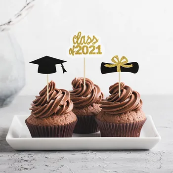 Klass 2021 Cake Toppers Õnnitlused Grad Kook Wrapper jaoks palju Õnne Lõpetamiste Lõpetaja Pidu peo Cake Sisustus