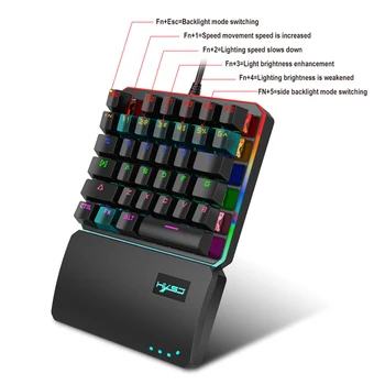 Klaviatuur 35-sisestage RGB Mitu Taustavalguse Režiim Ühe Käega Mängimine Klaviatuur, mis Sobib Elukutse teclado gamer Mehaaniline Klaviatuur