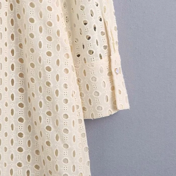 Kleit Za Uus Mood Lihtne Rinnamikrofon Single-breasted Õõnes Stiilne Naiste Dresss 2021Casual Stiilne Street Noorte Poole Elegantne Kleit