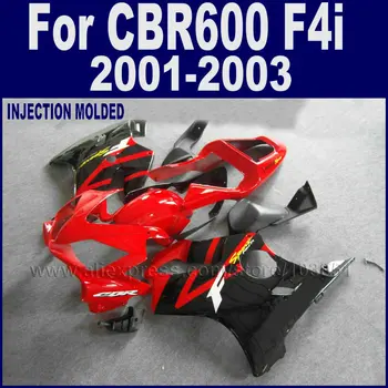 Kohandada mootorratta süsti fairings komplekt Honda 2001 2002 2003 CBR 600 F4i 01 02 03 cbr600f4i punane must voolundi keha komplektid