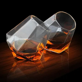 Komplekt 2 mood uudsus teemant kujuline stiilis plii-vaba viski klaas 1130-03