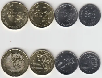 Komplekt 4 Malaisia Münte täiesti Uued Autentsed Originaal Mündi Kollektsiooni UNC