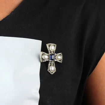 Kultiveeritud Pärl CZ Risti Sõle Naiste, Meeste Ehted Crystal Broche De Mujer Vintage Sõrmed Metallist Kpop
