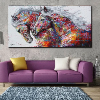 Kuum Akvarell Hobune Loomade Lõuendile Maali Kunst Plakatid Ja Pildid Seina Pildid Magamistuba, Elutuba Dekoratiivse Plakat