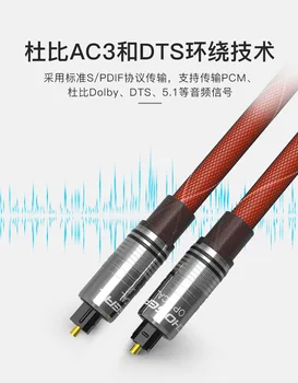 Kvaliteetne optiline audio kõlari juhe audio võimendi ühendatud teisel pool suu koaksiaalkaabel