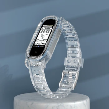 Käepaela Eest Xiaomi Mi Bänd Läbipaistev Elektroonilise Tuul Rihm Kummist Asendused Watchband Jaoks Mi Band 6 5 4 3 Accrssories