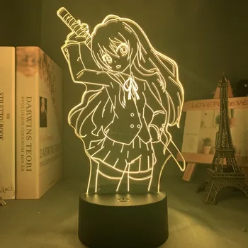 Led Night Light Toradora Aisaka Taiga eest Magamistuba Decor Kingitus Värvikas Nightlight Anime Waifu 3d Lamp Aisaka Taiga Toradora