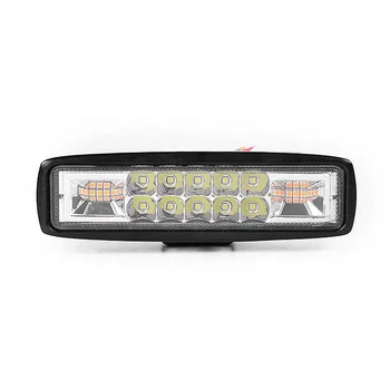 Led riba 48w led valgus riba 6 Tolline Super Slim Valge Kollane LED-töövalgustus Auto MAASTUR BUSS Veoauto 12V 24V Valguse Baar Hoiatus