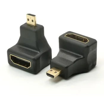 Liides HDMI-ühildub Micro HDMI to HDMI Female Parem Nurk 90 Kraadi Adapterit 3tk/Palju