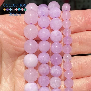 Looduslikust Kivist Lilla Jades Angelite Ring Pärlitega Ehete Tegemise 6-10 MM DIY Bracelets Lisaseadmete Hulgimüük