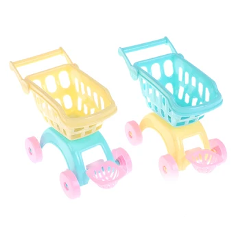 Loominguline Mini Laste Handcart Simulatsiooni Väike Supermarket, Shopping Ostukorvi Jaoks Nukumaja Kleebised Juhuslik Uus