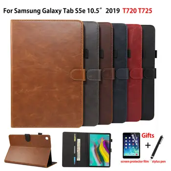 Luksus Case For Samsung galaxy tab S5e 10.5 2019 SM-T720 SM-T725 T720 Kate Funda Tablett PU Nahk Seista Shell Capa +Kile+Pliiats