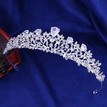 Luksus Üllas Crystal Leaf Morsiamen Ehted Komplektid Rhinestone Crown Tiaras Kaelakee, Kõrvarõngad Komplekt Pruut Aafrika Helmed Ehete Komplekti