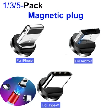 Magnet-Tasuta Plug Kaabel iPhone Micro-USB Pistik Samsung Huawei Xiaomi Type C Kaabel Magnetvälja Juhtme Pistik 1 3 5 Pack
