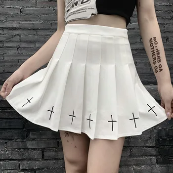 Magus Ja Seksikas Naiste Punk Harajuku Mini Seelik Korea Gooti Kõrge Vöökoht Plisseeritud-Line Seelikud Suvel Streetwear Naine