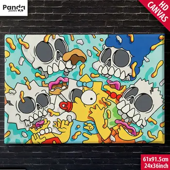 Matt Gondek Bootleg Pop Plakat, Lõuend Tuuma Perekond Simpsonid Prindi Seina Pildi Lõuendile Printida Maali Kaasaegne sisustus salong