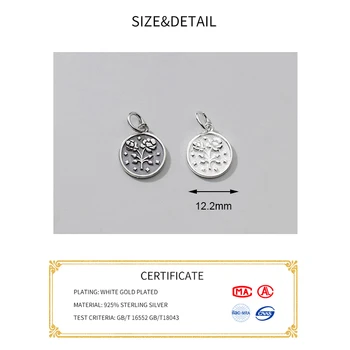 MEETSOFT Trendikas 925 Sterling Silver Ring Lille Muster Võlusid Eriline DIY Käsitöö Kaelakee Ehted, Aksessuaar Hulgimüük
