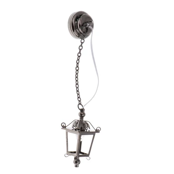 Mini laevalgusti Akuga LED Vintage Katuse Lamp Magamistuba, elutuba Kääbus Mööbel 1:12 Skaalale Nukumaja