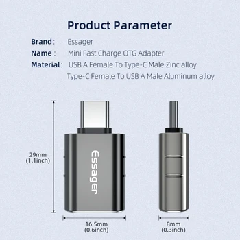 Mini USB Type-c Adapter USB Type C OTG Adapter USB 3.0 USB-C-Fast Eest Adapter Huawei Xiaomi Samrt Telefoni Tarvikud