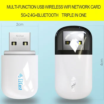 Mini-USB WiFi Adapter 2.4 G/5G Dual Band Bluetooth-ühilduva Traadita Võrgu Adapter ARVUTI Desktop FKU66