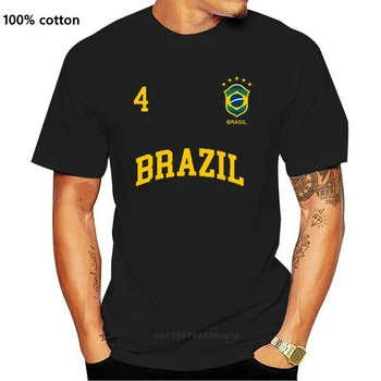 Moe Uus Disain Puuvilla Mees Tee Särk Projekteerimine Brasiilia T-Särk Number 4 Brasiilia Soccers Meeskond Sporter Särk Tee