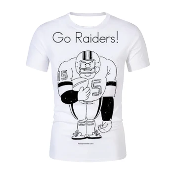 Mood Ameerika Jalgpalli Meeskond Trükitud 3D T-särk meestele, Suvel Raiders Vabaaja Must Valge Hip-Hop Tops Tees lühikeste varrukatega T-särgid