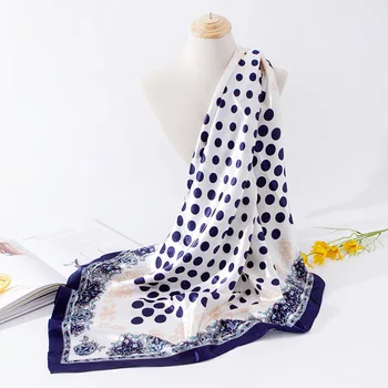 Mood Juuksed, Sall Naistele Dot Print Silk Satin Hijab Salli 90cm*90cm Square Suurrätikud Headscarf Neckerchief naiste Sallid