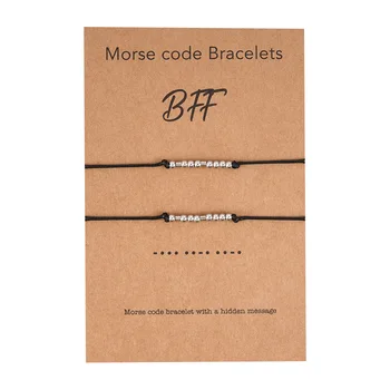 Mood Võlu Käevõru BFF Morse Kood Helmed Käevõru Õnnelik Pere BFF Mitme Stiile Naiste, Meeste Ehted Reguleeritav Kingitused