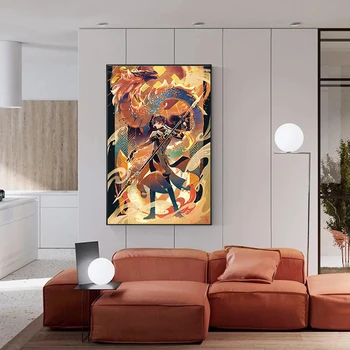 Mängu Plakat Genshin Mõju Lõuendile Maali Seina Art Teenetemärgi Prindi Pannoo jaoks elutoas Diivan Taust Home Decor Pilt